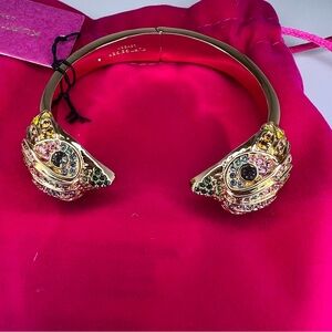 Kurt Geiger Gold Plated Rainbow Pave Crystals Eagle Hinge Bracelet NWT